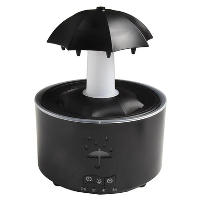 Humidificateur en forme de parapluie avec effet de pluie, diffuseur LED 7 couleurs, réservoir d'eau de 300ml pour chambres à coucher et espaces de travail