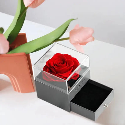 Boîte à colliers de luxe avec fleur de Rose, boîte à cadeaux pour femmes, petite amie, étui à bijoux élégant, à la mode, cadeaux de bijoux de saint-valentin 2025